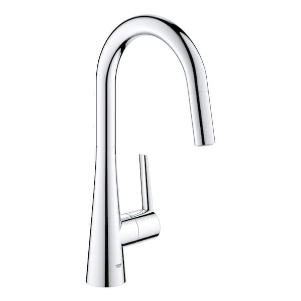 GROHE Zedra Single-Handle Pull-Out Sprayer Kitchen Faucet with Dual Spray in StarLight Chrome