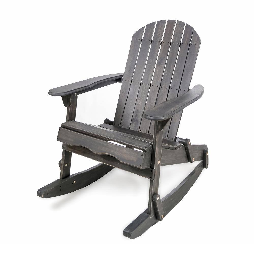 Rocking Dark Gray Wood Adirondack Chair for Reading, Garden, Lawn price history on PriceWatchPro