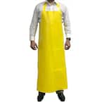 Yellow, 35X47 In. 11.8 Mil Reusable Heavy Duty TPU Bib Thick Apron, Waterproof & Oil Resistant, Smooth Finish (1-Pack)