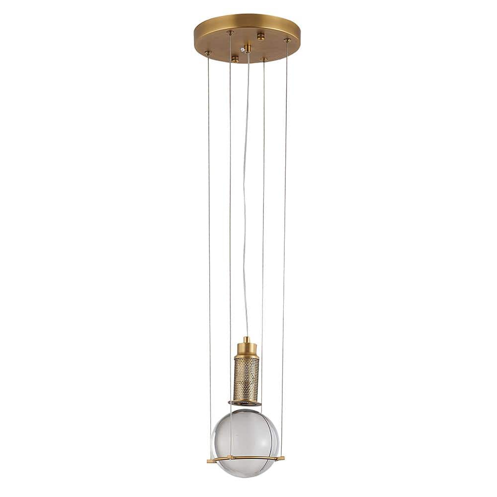 Nash 1-Light Antique Brass Pendant