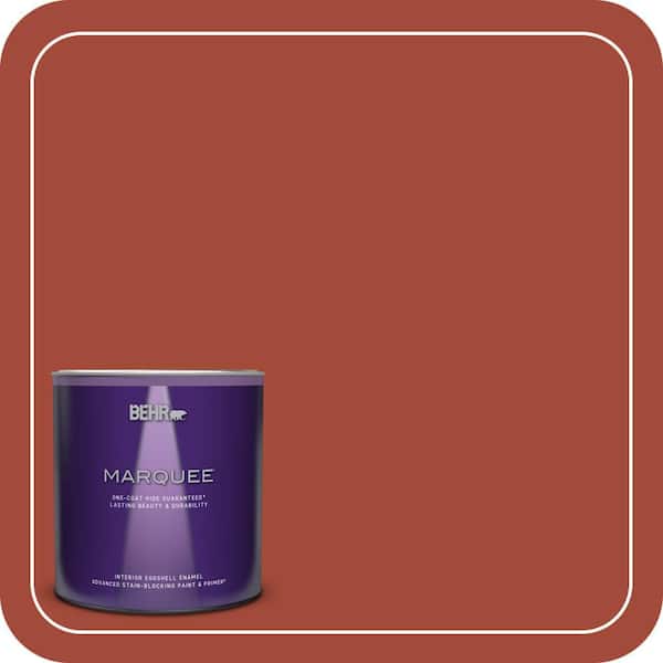 BEHR MARQUEE 1 qt. #200D-7 Rodeo Red Eggshell Enamel Interior Paint & Primer