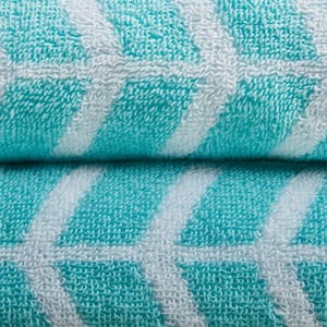 Laila 6-Piece Aqua Jacquard Cotton Bath Towel Set