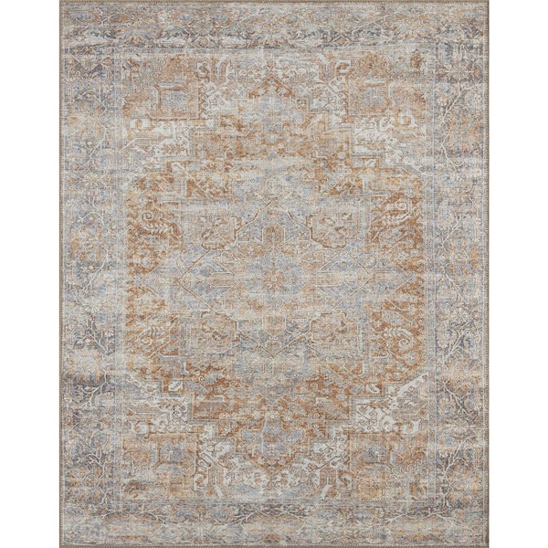 Tayse Rugs Parker Persian Rust 8 ft. x 10 ft. Machine Washable Indoor Area Rug