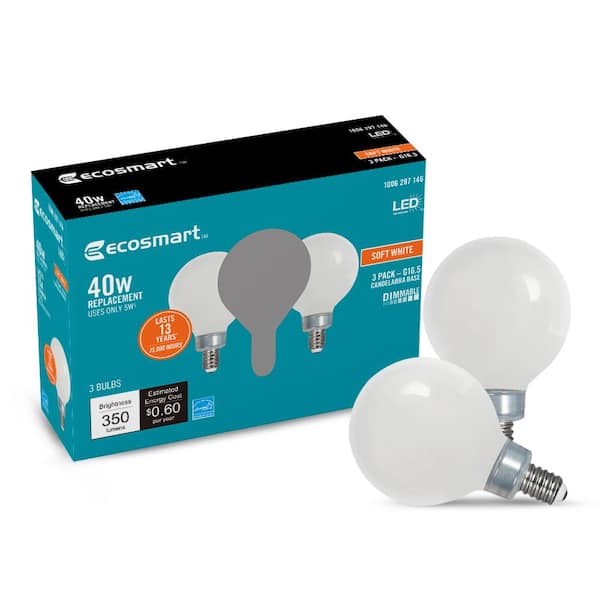EcoSmart 40-Watt Equivalent G16.5 Dimmable ENERGY STAR CEC