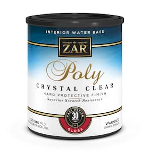 1 qt. Clear Gloss Water-Based Interior Polyurethane - Crystal Clear