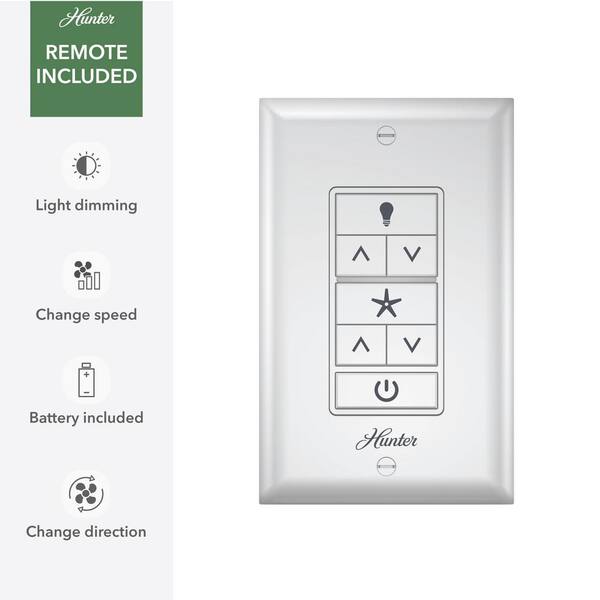 Hunter - Presto 44 in. Indoor Ceiling Fan Dove Grey with Wall Control Included For Bedrooms