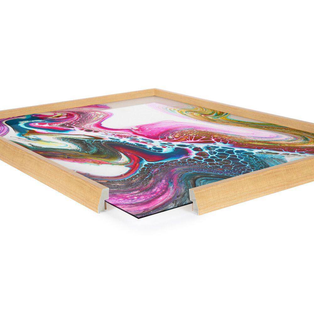 Colorful Abstract Acrylic Print on Canvas with Natural Frame, 24x24