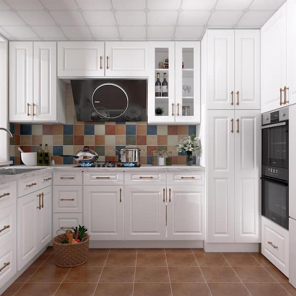 Hausvita 30 in. W x 24 in. D x 96 in. H in Traditional White