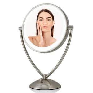 6 in. x 16 in. Tabletop Makeup Mirror in Nickel Brushed