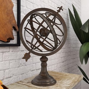 25 in. Brass Metal Traditional Decorative Globe