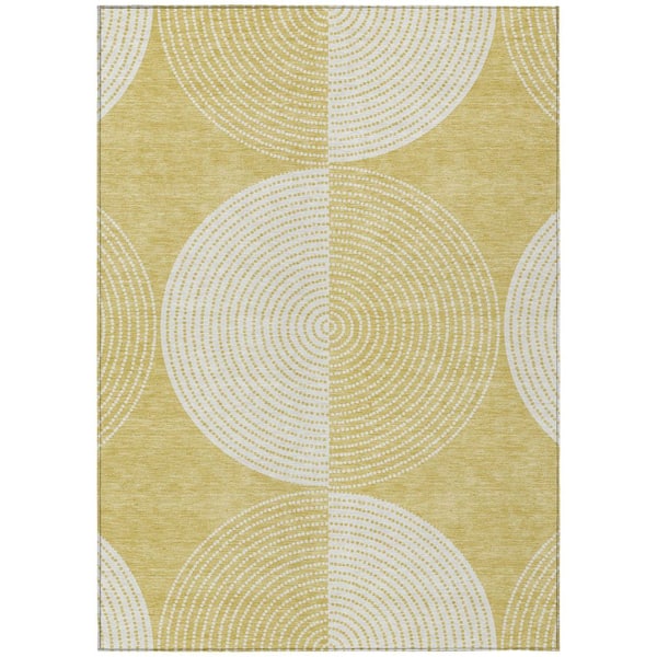 Chantille Machine Washable Indoor/Outdoor Abstract ACN2275 Gold 10 ft. x 14 ft. Area Rug