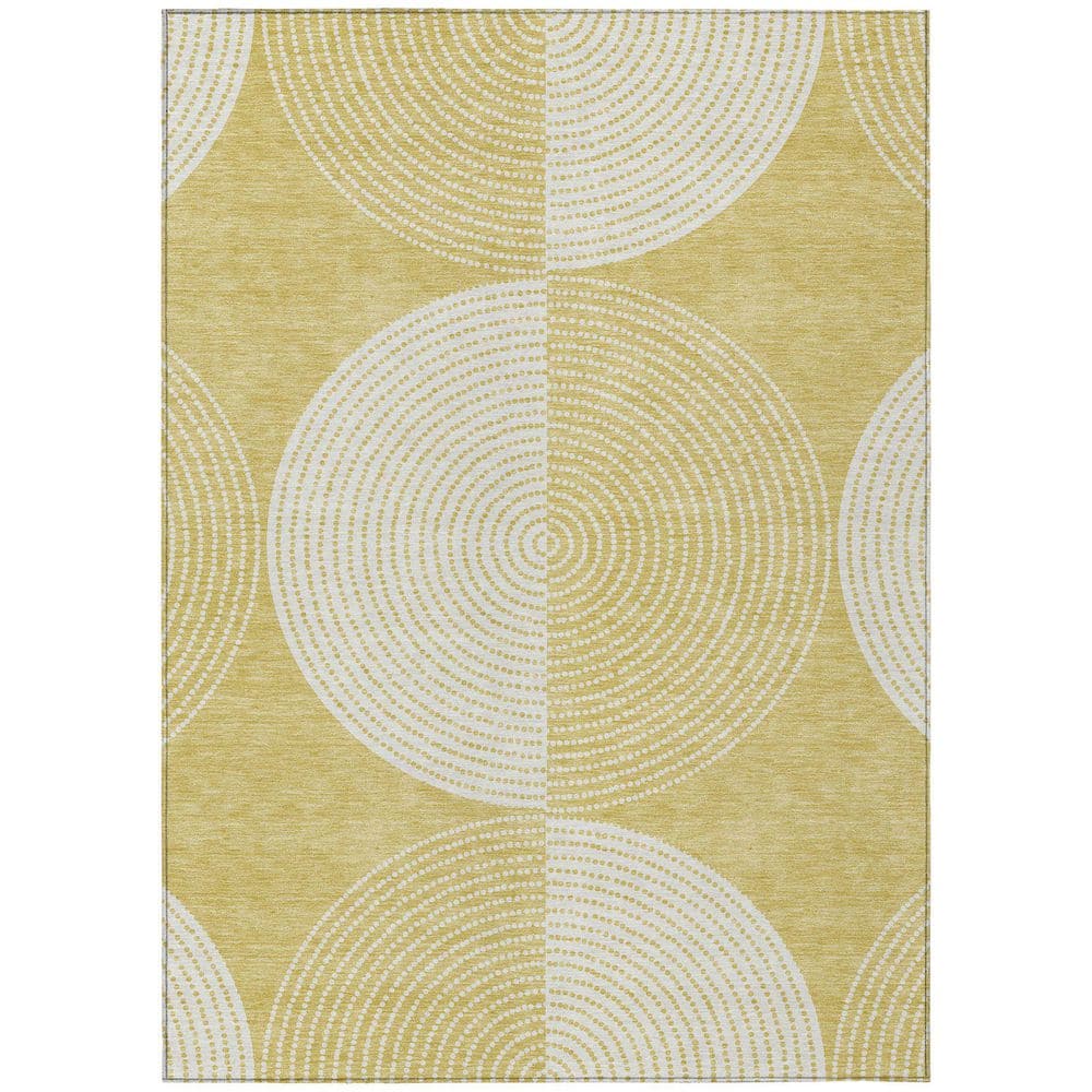 Chantille Machine Washable Indoor/Outdoor Abstract ACN2275 Gold 5 ft. x 7 ft. 6 in. Area Rug price history on PriceWatchPro