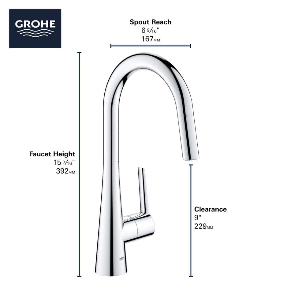 Zedra SuperSteel Modern Pull-Down Dual Spray Bar Faucet