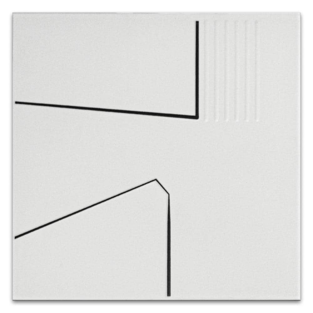 Kenzo 8" x 8" Black and White Porcelain Patterned Tile