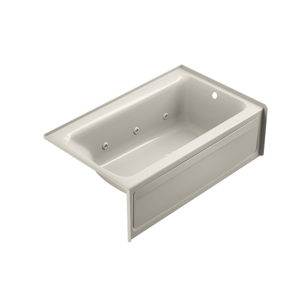 PROJECTA 60 in. x 36 in. Acrylic Right Drain Rectangular Alcove Whirlpool Bathtub in Oyster price history on PriceWatchPro