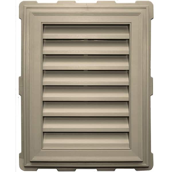 Builders Edge 20.2 in. x 26.2 in. Rectangular Beige/Bisque Plastic UV Resistant Gable Louver Vent