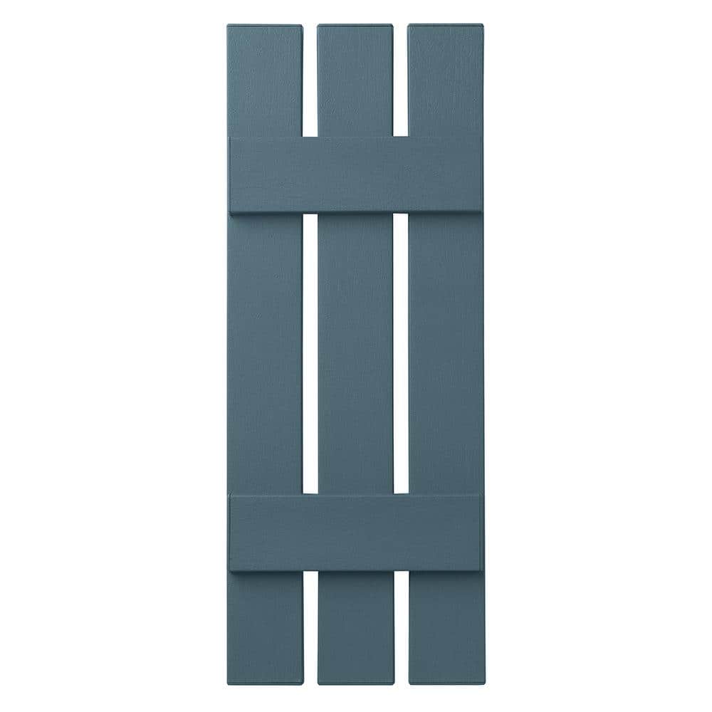 12 in. x 31 in. Polypropylene 3-Board Open Board and Batten Shutters Pair in Coastal Blue
