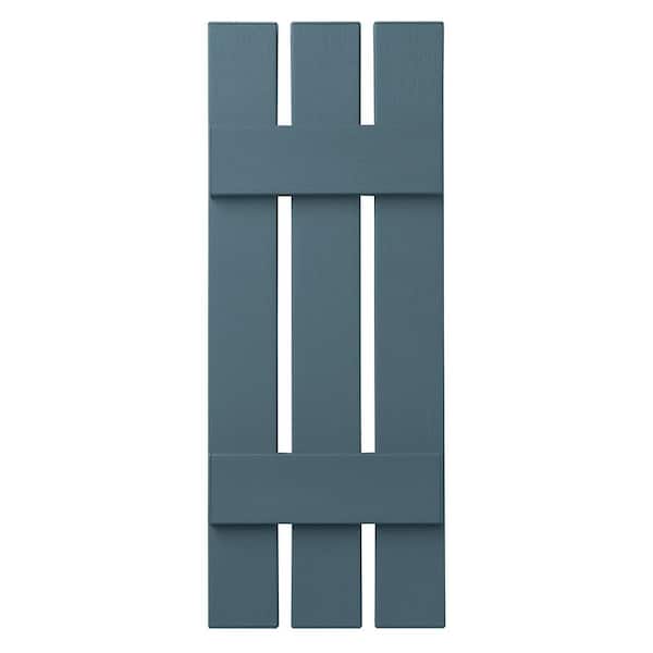 Ply Gem 12 in. x 31 in. Polypropylene 3-Board Open Board and Batten Shutters Pair in Coastal Blue