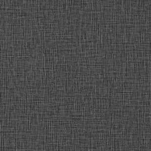 Eagen Linen Weave Black Non Pasted Non Woven Wallpaper Sample