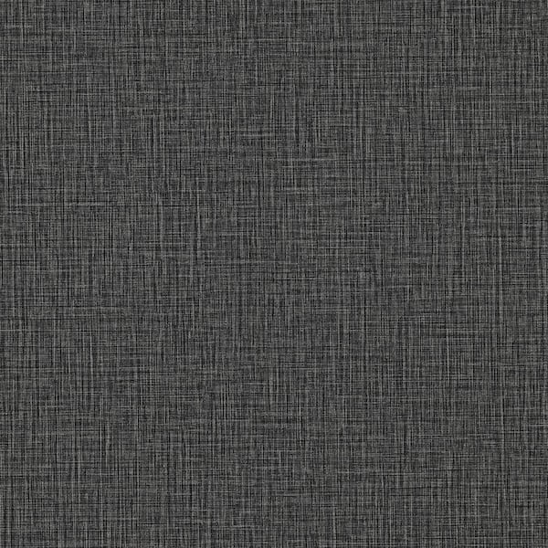 Advantage Eagen Linen Weave Black Non Pasted Non Woven Wallpaper Sample