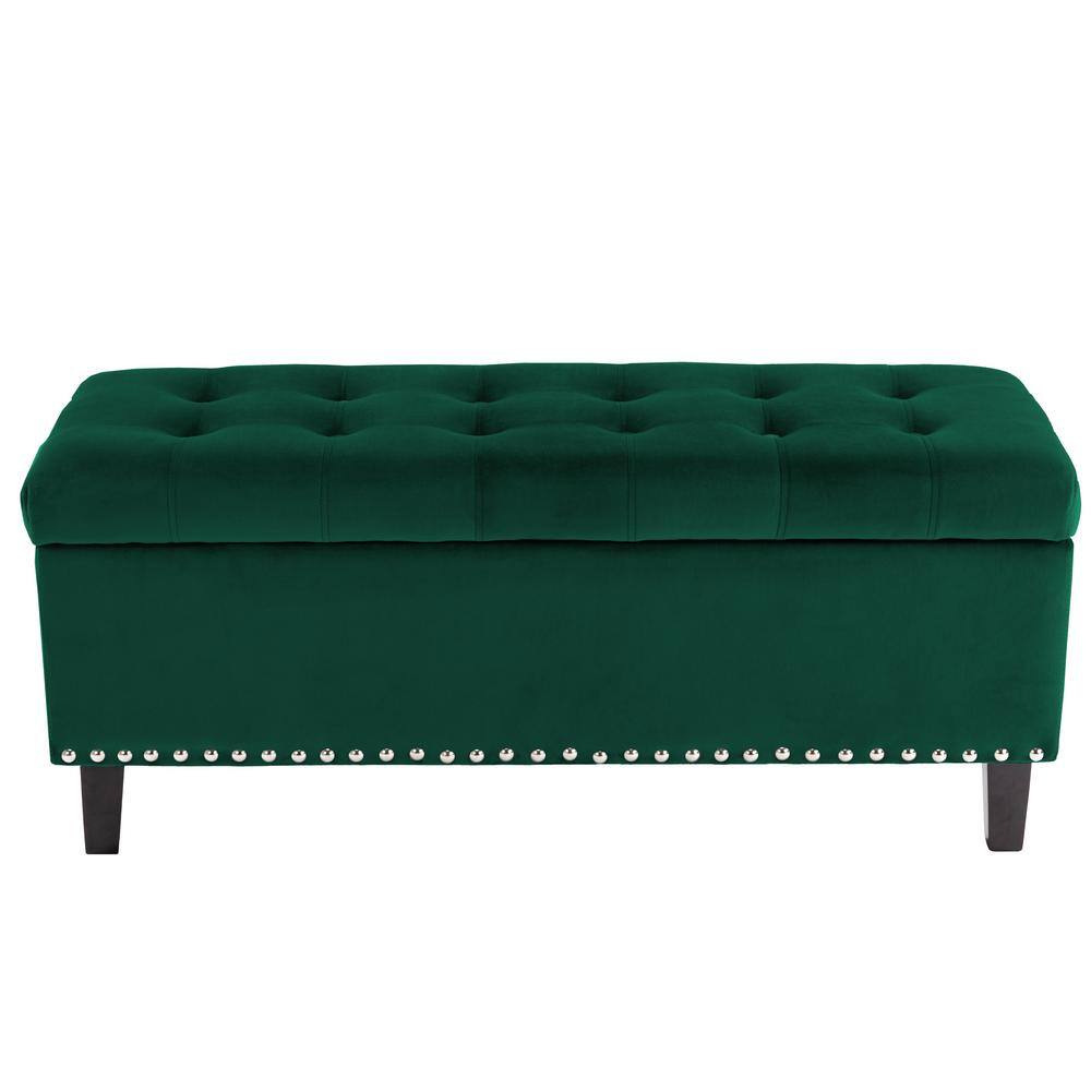 Emerald green shop ottoman bench