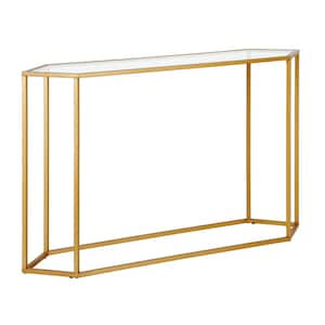 Beck 48 in. Brass Specialty Glass Console Table