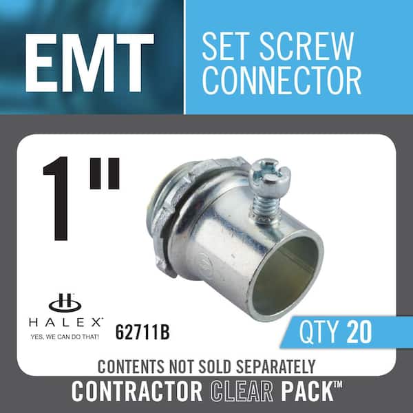 Halex 1 in. Electrical Metallic Tube Set-Screw Connectors (20-Pack) 62711B  - The Home Depot