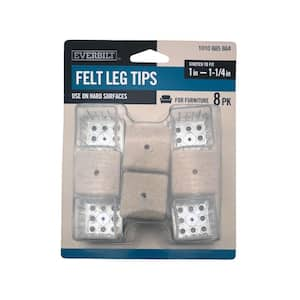 1 in. Clear Square Felt Leg Tip (8-Pack)