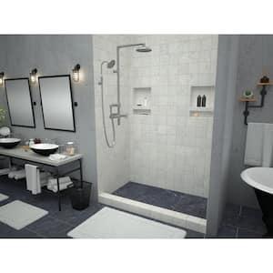 WonderFall Trench 36 in. x 60 in. Single Threshold Shower Base with Left Drain and Tileable Trench Grate