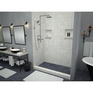WonderFall Trench 48 in. x 60 in. Single Threshold Shower Base with Left Drain and Tileable Trench Grate