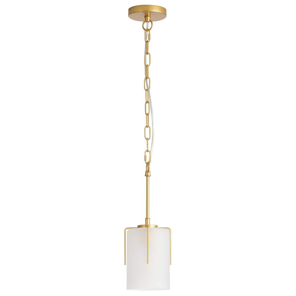 5.1 in.1-Light Gold Modern Vintage-Style Pendant Light with Frosted Glass Shade price history on PriceWatchPro