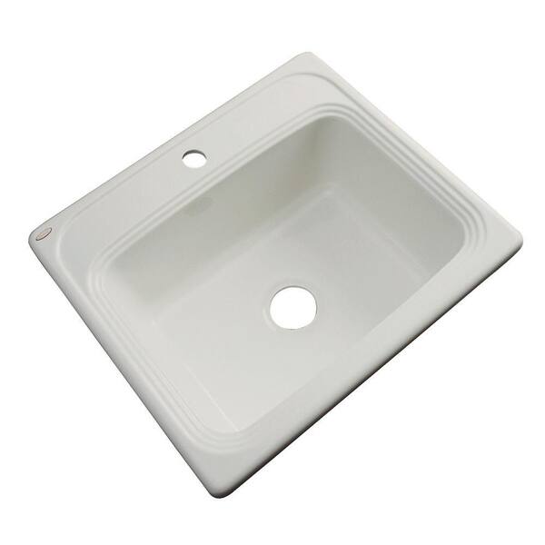 Thermocast Wellington Drop-In Acrylic 25 in. 1-Hole Single Bowl Kitchen Sink in Tender Grey