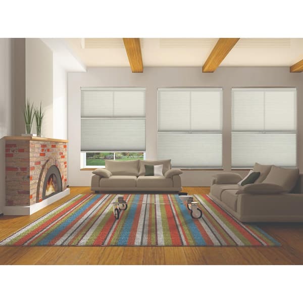 BlindsAvenue White Dove Cordless Day/Night UV Blocking Fabric Cellular Shade with 9/16 in. Single Cell 59 in. W x 72 in. L