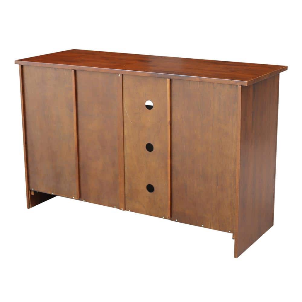 Espresso Solid Wood 48" Media Console with Cabinet