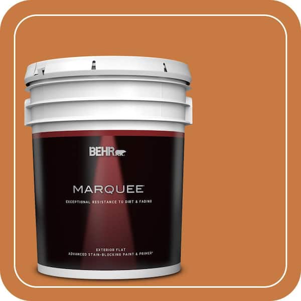 BEHR MARQUEE 5 gal. #M230-7 Rumba Orange Flat Exterior Paint & Primer