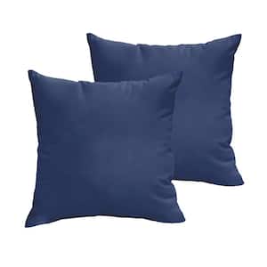 Dark Blue Outdoor Knife Edge Throw Pillows (2-Pack)