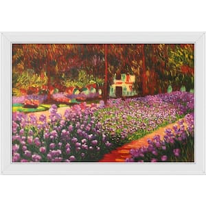 Artist's Garden at Giverny by Claude Monet Gallery White Framed Nature Oil Painting Art Print 28 in. x 40 in.