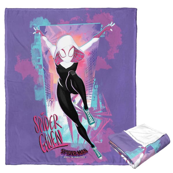 THE NORTHWEST GROUP Marvel Spiderman Across the Spiderverse Watercolor Leap Silk Touch Multi-Colored Throw