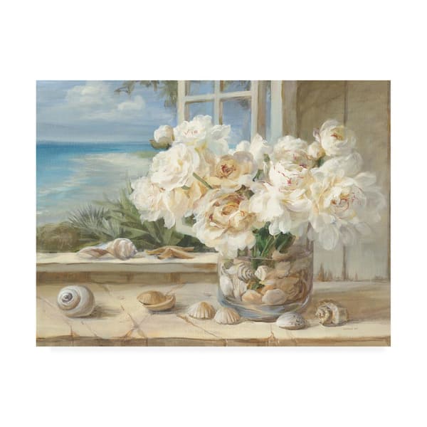 Trademark Fine Art By The Sea Painting by Danhui Nai Hidden Frame Nature Wall Art 24 in. x 32 in.