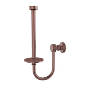 Foxtrot Collection Upright Single Post Toilet Paper Holder in Antique Copper
