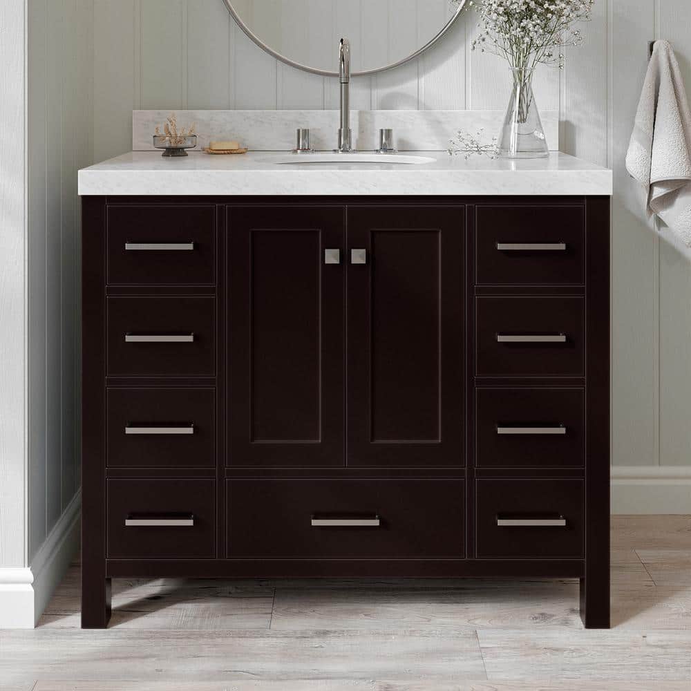 Cambridge 42 in. Single Sink Freestanding Bathroom Vanity in Espresso with Carrara White Marble Top price history on PriceWatchPro