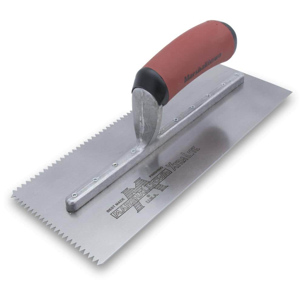 MARSHALLTOWN 11 in. x 3/16 in. x 5/32 in. V-Notch Flooring Trowel with Durasoft Handle