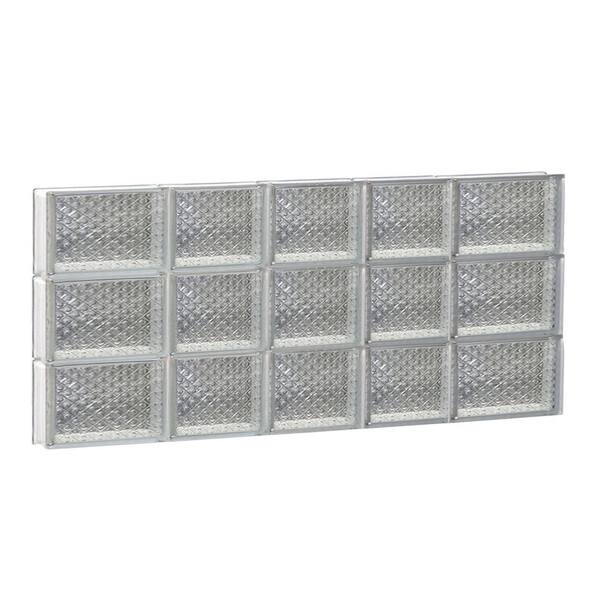 Clearly Secure 32.75 in. x 17.25 in. x 3.125 in. Frameless Non-Vented Diamond Pattern Glass Block Window