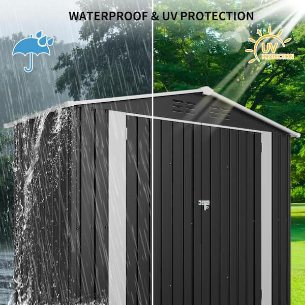 Aobabo 8 ft. W x 4 ft. D Outdoor Storage Metal Shed with Sliding