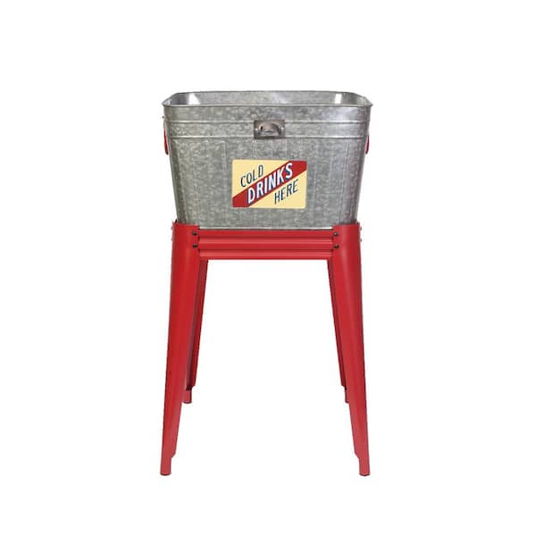 Unbranded Vintage Metal Washtub Raised Planter with Stand