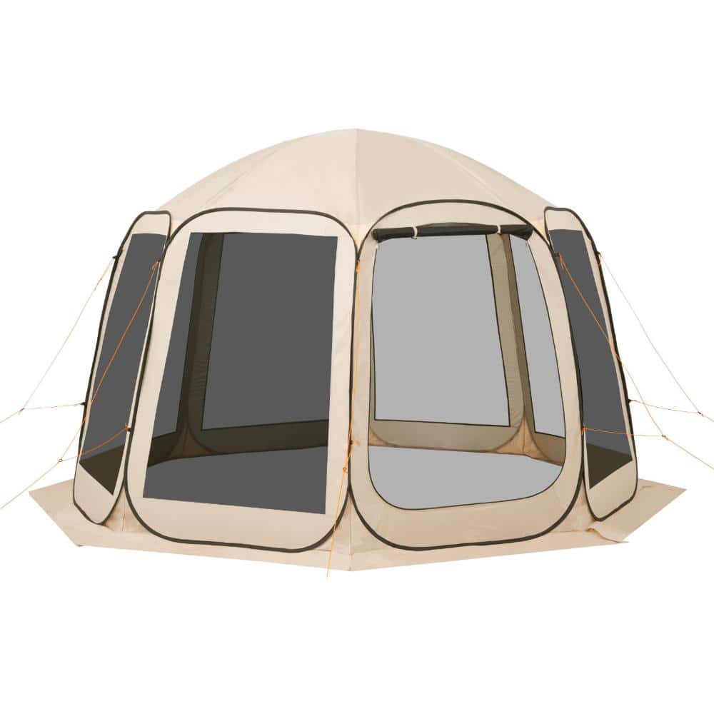 12 x 11 ft. Screen House Tent, 10-12 Person Pop Up Screen Tent with Netting Sides and Stakes, Beige price history on PriceWatchPro