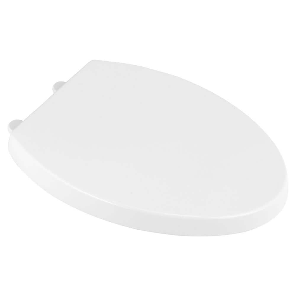 White Telescoping Elongated Luxury Toilet Seat with EverClean Surface