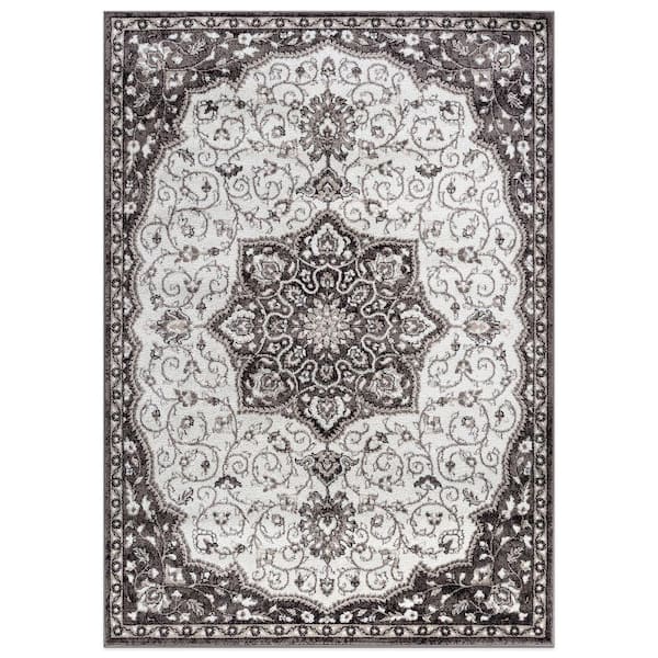 World Rug Gallery Traditional Medallion Brown 7 ft. 10 in. x 10 ft. Area Rug