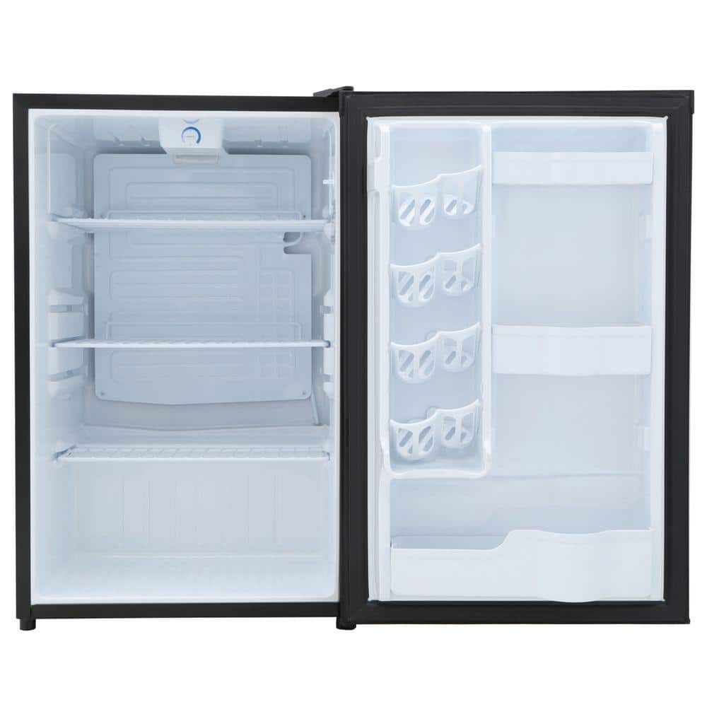 Compact Black Energy Star Freestanding Refrigerator with Reversible Door