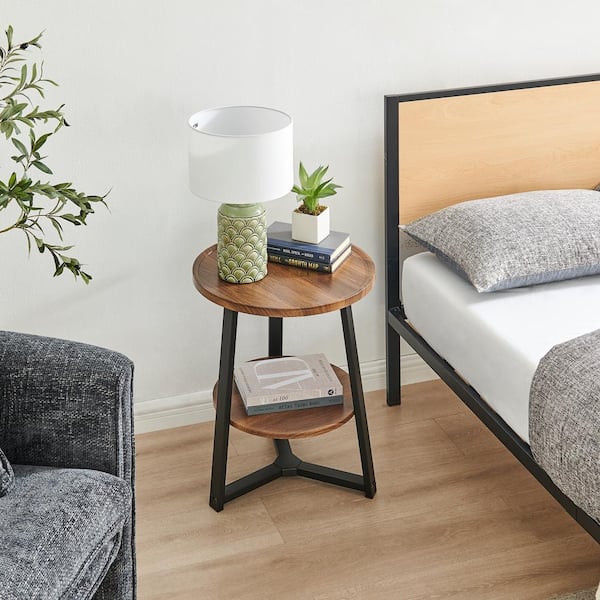 DANYA B Mason 19.7 in. Round 2-Tier Side Accent Table with DANYA B Mason 19.7 in. Round 2-Tier Side Accent Table with
